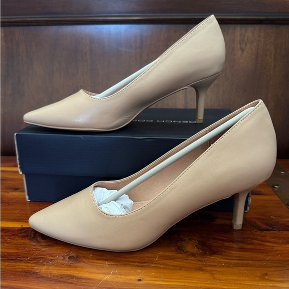 French Connection Shoes - French Connection Nude Pointed Toe Kitten Heels | Size 10 | New in Box